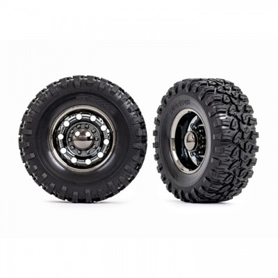 [˾ũ] AX8854X [Traxxas] AX8854X Tires & wheels,assembled,glued-TRX-6 Big Rig 2.2 black chrome wheels, rear) (2)
