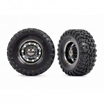 [Traxxas] AX8854X Tires & wheels,assembled,glued-TRX-6 Big Rig 2.2 black chrome wheels, rear) (2)