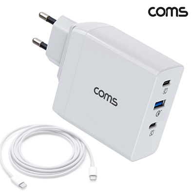 [˾ũ]  [Coms] 90W 3Ʈ GaN ʰ  USB-C PD3.0 QC4.0 ( USB-C Ÿ ̺ )