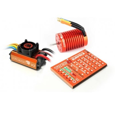 [�˾���ũ] SK-300042-04 [SKY RC] - Brushless 60A ESC 3300KV Motor ProgrCard Combo For 1:10 Car (12T)