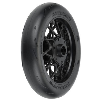 �˾���ũ PRO1022210 [PROLINE-RACING] 10222-10 1/4 Supermoto S3 Motorcycle Front Tire MTD Black (1): PROMOTO-MX