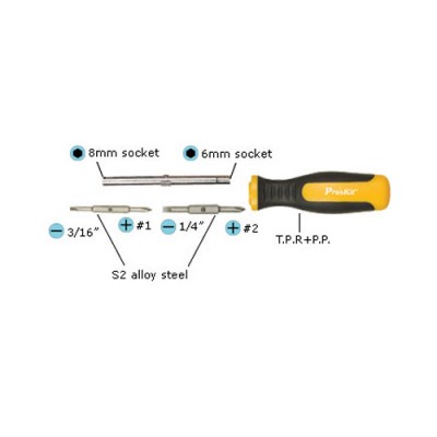 ¾Ë¾¾¹ðÅ© T8405 Prokit µå¶óÀ̹ö ¼¼Æ® - ÃÑ 6Á¾ / ½ÊÀÚ / ÀÏÀÚ / À°°¢(Çí½º, Hex) µå¶óÀ̹ö / ¾ç³¯½Ä/ ±³È¯½Ä