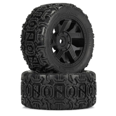 [˾ũ] DTX564110 [DURATRAX] 1/6 Warthog F/R 5.7 Monster Truck Tires MTD 24mm Black Ripper (2)