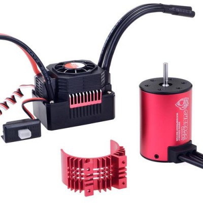 [˾ũ] 697238888112 [SURPASS HOBBY] Waterproof 3650 Brushless Motor with 60A ESC Combo Red Heatsink (5200KV)