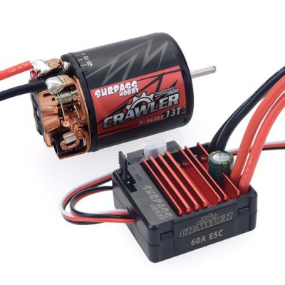 [˾ũ] 697175079658 [SURPASS HOBBY] 540 5 Slot & Skewed stator 60A Brushed ESC for Crawler Car (16T RPM:13700)