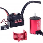 [SURPASS HOBBY] Waterproof 3650 Brushless Motor with 60A ESC Combo Red Heatsink (3600KV)