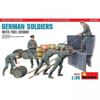 [˾ũ] BE35366 [Miniart] BE35366 1/35 German Soldiers w/ Fuel Drums. Special Edition