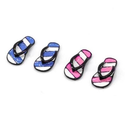 [˾ũ] DTSCX24-125B [DETAILS TECH] Mini Beach Metal Leisure Slipper Decorations (23x11mm) Red