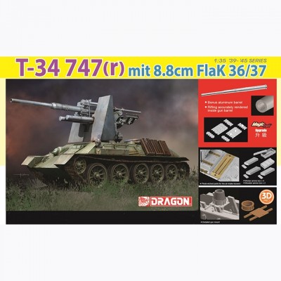 [˾ũ] BD6986 [Dragon] BD6986 1/35 T-34 747(r) mit 8.8cm FlaK 36/37