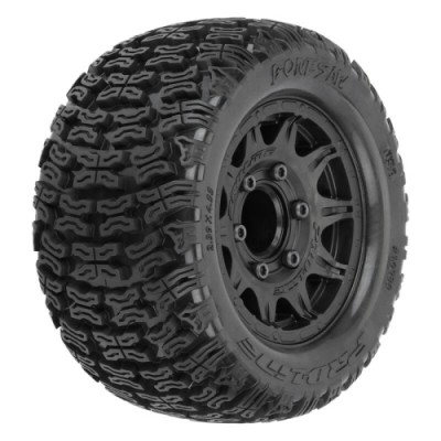 ˾ũ PRO1023910 [PROLINE-RACING] PRO1023910 1/10 Bonesaw F/R 2.8 MT Tires Mounted 12mm/14mm Black Raid (2)