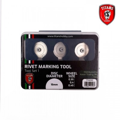 [˾ũ] CGTTH030 [Titan Merchandise] CGTTH030 Rivet Maker Tool Set 1, 3 wheels diam 15mm x mm. 0.35-0.4-0.45