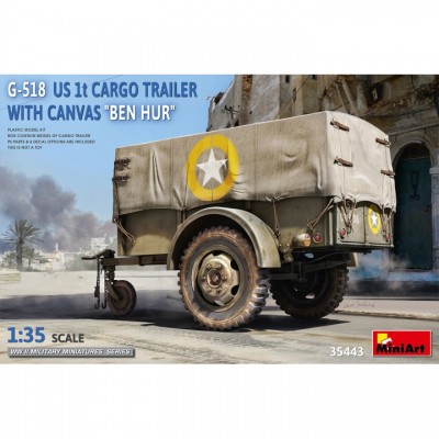 ˾ũ BE35443 [Miniart] BE35443 1/35 G-518 US 1t Cargo Trailer w/Canvas Ben Hur