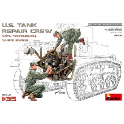 ˾ũ BE35461 [Miniart] BE35461 1/35 U.S.Tank Repair Crew w/Continental W-670 Engine