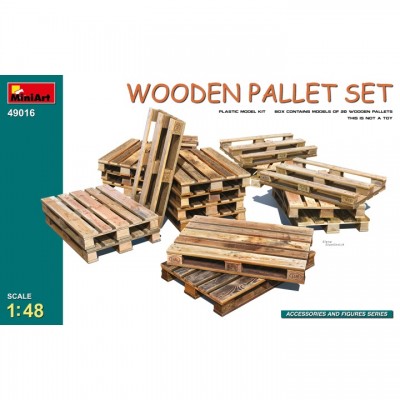 ˾ũ BE49016 [Miniart] BE49016 1/48 Wooden Pallet Set