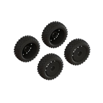 ˾ũ ARA550114 [ARRMA] ARA550114 DBOOTS 2-HO TIRE SET GLUED (BLACK) (2 PAIRS)