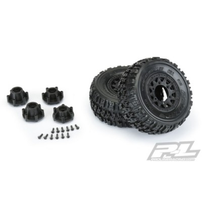 [�˾���ũ] PRO119010 [PROLINE-RACING] 1190-10 Trencher X SC 2.2/3.0 All Terrain Tires Mounted on Raid Black