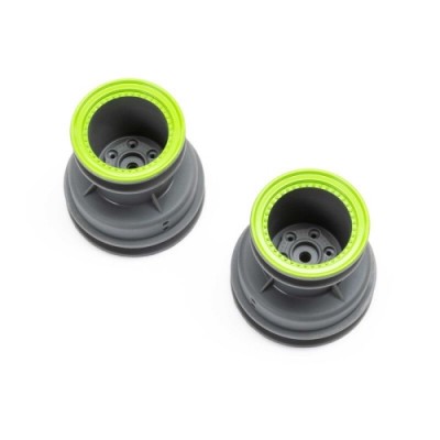 ˾ũ LOS41044 [TEAM LOSI] MT Wheel, Green Beadlock, Lt Grey(2): Mini LMT