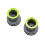 [TEAM LOSI] MT Wheel, Green Beadlock, Lt Grey(2): Mini LMT