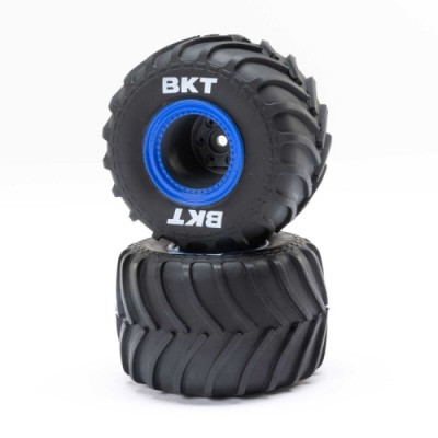 ˾ũ LOS41047 [TEAM LOSI] MT Tires, Blue Beadlock, Premount(2): Mini LMT