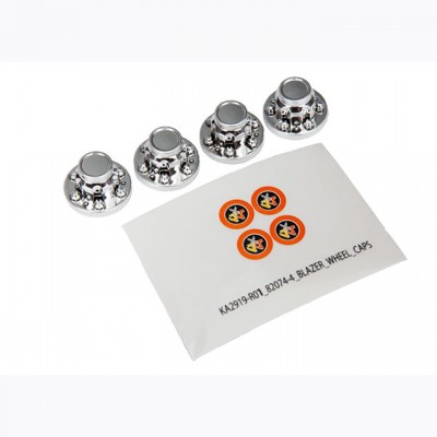 [�˾���ũ] AX8164 [Traxxas] AX8164 Center caps,wheel-chrome(4)/decal sheet-requires 8255A extended thread stub axle
