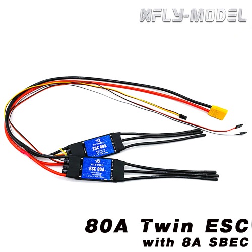 [�˾���ũ]  [XFLY] 80A Twin ESC with 8A SBEC 2-6S �귯������ ���ӱ�