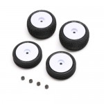 [TEAM LOSI] Tires & Wheels Mounted, White: Micro-B