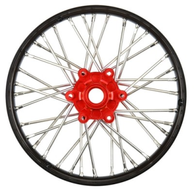 �˾���ũ PRO283600T2 [PROLINE-RACING] PRO283600T2 1/4 Pro-Spec Aluminum V2 Bead Front Wheel Black/Red (1): Promoto-MX
