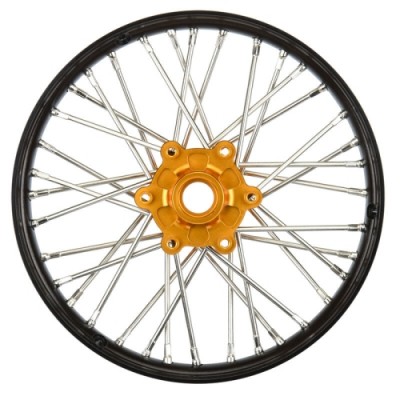 �˾���ũ PRO283600T3 [PROLINE-RACING] PRO283600T3 1/4 Pro-Spec Aluminum V2 Bead Front Wheel Black/Gold (1): Promoto-MX