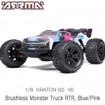 [ARRMA] 1/8 KRATON 6S V6 4X4 BLX Brushless Speed Monster Truck RTR, Blue/Pink