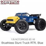 [ARRMA] 1/8 NOTORIOUS 6S V6 4X4 BLX Brushless Stunt Truck RTR, Blue