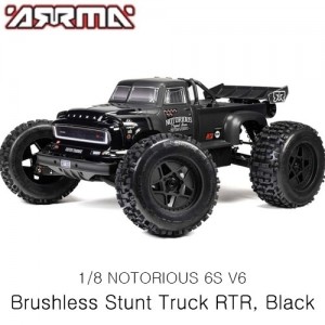 [ARRMA] 1/8 NOTORIOUS 6S V6 4X4 BLX Brushless Stunt Truck RTR, Black