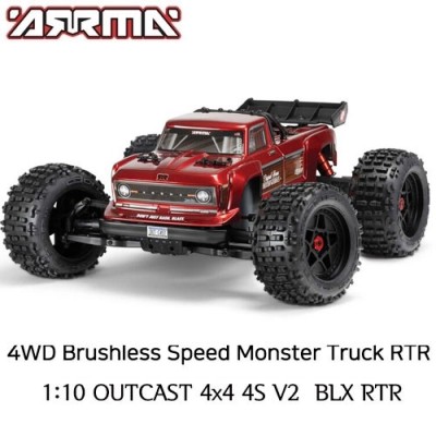 [˾ũ] ARA4410V2T4 [ARRMA] 1/10 OUTCAST 4X4 4S V2 BLX Stunt Truck RTR, Red (͸,  ʿ)