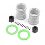 [TEAM LOSI] 2.6 Wheel with Beadlock Rings, Green (2): LMT 2.0