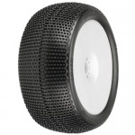 [PROLINE-RACING] 9063-233 1/8 Buck Shot S3 F/R 4.0 Tires Mounted 17mm Wht Zero Offst Whls (2)