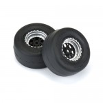 [PROLINE-RACING] 10218-10 1/16 Reaction Rear Tires MTD 8mm Black/Silver (2): Losi Mini Drag