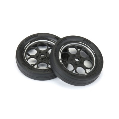 �˾���ũ PRO1021910 [PROLINE-RACING] 10219-10 1/16 Front Runner Front Tires MTD 8mm Black/Silver (2): Mini Drag