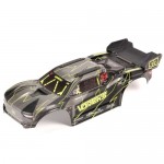 [ARRMA] ARA-2578 1/10 Painted Decaled Trimmed Body Set with Hidden Body Mount, Yellow/Black: VORTEKS 2WD