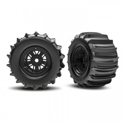 [˾ũ] AX10973 [Traxxas] AX10973 3.2 Funco Black Rear Wheels & Paddle Tires (2)