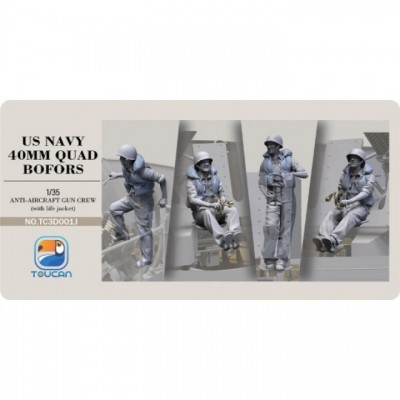 [�˾���ũ] CZTC3D001J [TOUCAN] CZTC3D001J 1/35 US NAVY 40MM QUAD BOFORS ANTI-AIRCRAFT GUN CREW