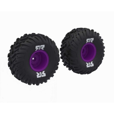 [˾ũ] ARA-2576 [ARRMA] ARA-2576 dBoots Cut Chevron MT Tire Set Glued - Purple 14mm HEX