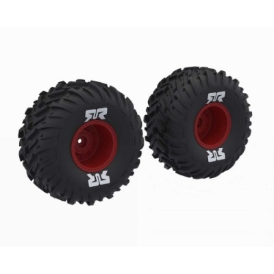 [˾ũ] ARA-2574 [ARRMA] ARA-2574 dBoots Cut Chevron MT Tire Set Glued - Red 14mm HEX