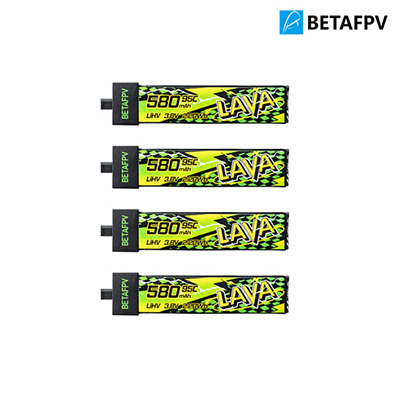 [�˾���ũ]  [BETAFPV] LAVA 1�� 3.8V 580mAh 95C LiHV ��Ƭ������ ���͸� (4��)