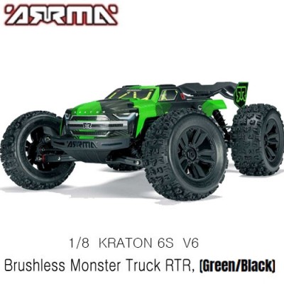 [�˾���ũ] ARA8608V6T3 [ARRMA] 1/8 KRATON 6S V6 4X4 BLX Brushless Speed Monster Truck RTR, Green/Black