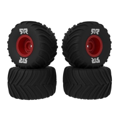 �˾���ũ ARA-2585 [ARRMA] ARA-2585 dBoots Chevron MT Tire Set Glued (Red) (2 Pairs) - GROM