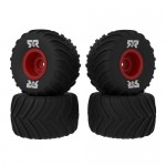 [ARRMA] ARA-2585 dBoots Chevron MT Tire Set Glued (Red) (2 Pairs) - GROM