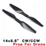 [HZ] 14x5.5 3K Carbon Fiber Propellers CW/CCW 1 Pair (Light Weight)