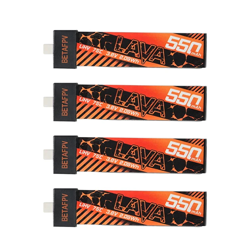 �˾���ũ  [BETAFPV] LAVA 1�� 3.8V 550mAh 75C LiHV ��Ƭ������ ���͸� (4��)