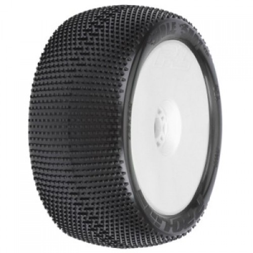 �˾���ũ PRO9033233 [PROLINE-RACING] 9033-233 1/8 Hole Shot S3 F/R 4.0 Tires Mounted 17mm Wht Zero Offst Whls (2)