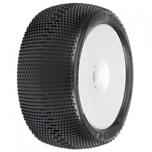 �˾���ũ PRO9033233 [PROLINE-RACING] 9033-233 1/8 Hole Shot S3 F/R 4.0 Tires Mounted 17mm Wht Zero Offst Whls (2)