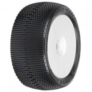 [PROLINE-RACING] 9033-233 1/8 Hole Shot S3 F/R 4.0 Tires Mounted 17mm Wht Zero Offst Whls (2)